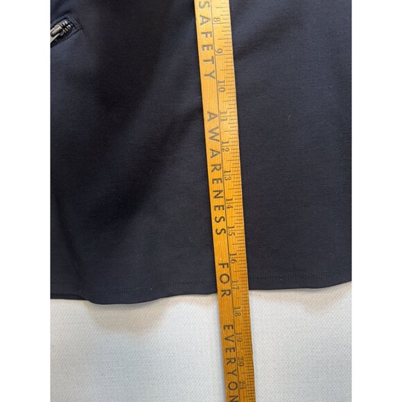 Athleta Moto Ponte Skirt Womens 2 Black Knit Mini A-Line Zipper Pockets Casual - Picture 6 of 9